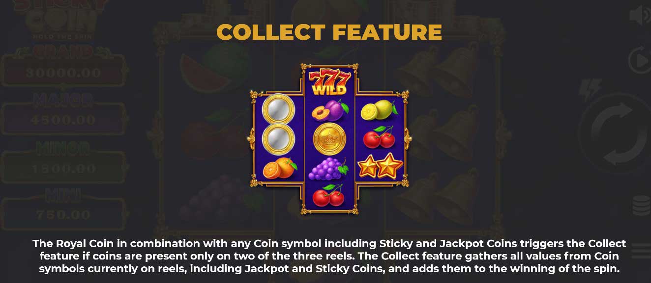 Sticky Coin slot game collect feature